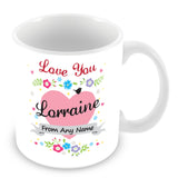 Lorraine Mug - Love You Lorraine Personalised Gift