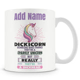 Dickicorn Definition Mug - Personalised Novelty Unicorn Gift Mug