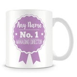 Managing Director Mug - Personalised Gift - Rosette Design - Purple