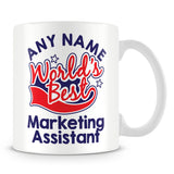 Worlds Best Marketing Assistant Personalised Mug - Red