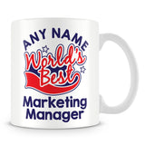 Worlds Best Marketing Manager Personalised Mug - Red