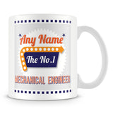 Mechanical Engineer Personalised Mug - No.1 Retro Gift - Orange