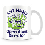 Worlds Best Operations Director Personalised Mug - Green