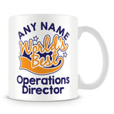 Worlds Best Operations Director Personalised Mug - Orange