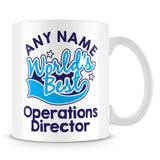 Worlds Best Operations Director Personalised Mug - Blue