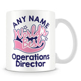 Worlds Best Operations Director Personalised Mug - Pink