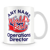 Worlds Best Operations Director Personalised Mug - Red