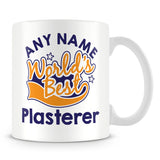 Worlds Best Plasterer Personalised Mug - Orange