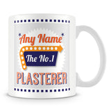 Plasterer Personalised Mug - No.1 Retro Gift - Orange