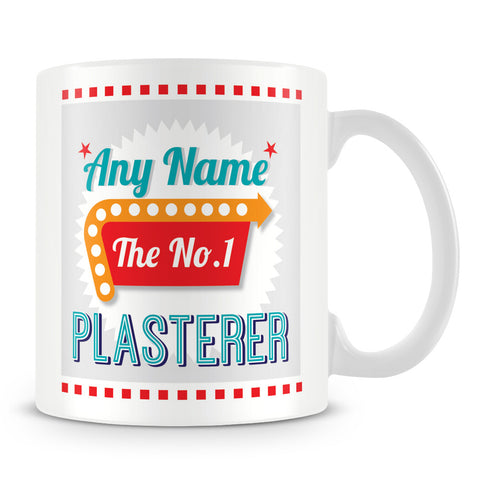 Plasterer Personalised Mug - No.1 Retro Gift - Green