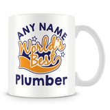 Worlds Best Plumber Personalised Mug - Orange