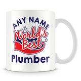 Worlds Best Plumber Personalised Mug - Red