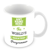 The Worlds Greatest Programmer Personalised Mug - Green