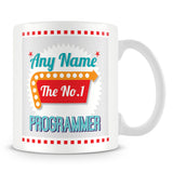 Programmer Personalised Mug - No.1 Retro Gift - Green