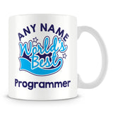 Worlds Best Programmer Personalised Mug - Blue