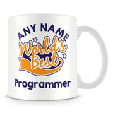 Worlds Best Programmer Personalised Mug - Orange