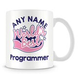 Worlds Best Programmer Personalised Mug - Pink