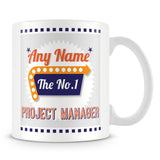 Project Manager Personalised Mug - No.1 Retro Gift - Orange