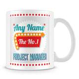 Project Manager Personalised Mug - No.1 Retro Gift - Green