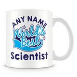 Worlds Best Scientist Personalised Mug - Blue