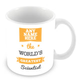 The Worlds Greatest Scientist Personalised Mug - Orange