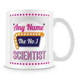 Scientist Personalised Mug - No.1 Retro Gift - Pink