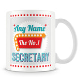 Secretary Personalised Mug - No.1 Retro Gift - Green