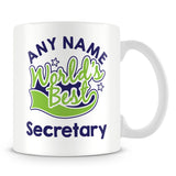 Worlds Best Secretary Personalised Mug - Green