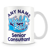 Worlds Best Senior Consultant Personalised Mug - Blue