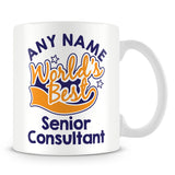 Worlds Best Senior Consultant Personalised Mug - Orange