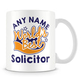 Worlds Best Solicitor Personalised Mug - Orange