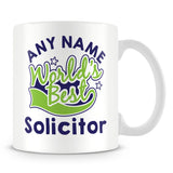 Worlds Best Solicitor Personalised Mug - Green