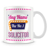 Solicitor Personalised Mug - No.1 Retro Gift - Pink