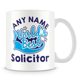 Worlds Best Solicitor Personalised Mug - Blue