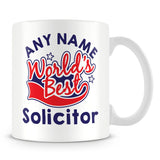 Worlds Best Solicitor Personalised Mug - Red