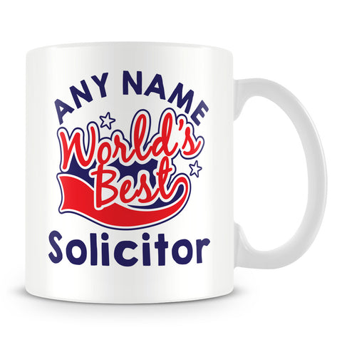 Worlds Best Solicitor Personalised Mug - Red