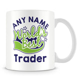 Worlds Best Trader Personalised Mug - Green