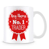 Trader Mug - Personalised Gift - Rosette Design - Red