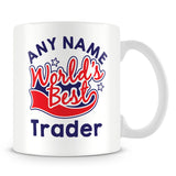 Worlds Best Trader Personalised Mug - Red