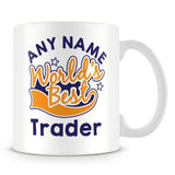 Worlds Best Trader Personalised Mug - Orange