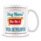 Web Developer Personalised Mug - No.1 Retro Gift - Green