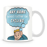 I'd Rather Be Cycling Customised Mug - Blue