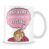 I'd Rather Be Cycling Customised Mug - Pink