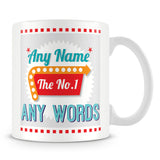 The No. 1' Retro Personalised Mug – Green