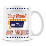 The No. 1' Retro Personalised Mug – Orange