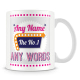 The No. 1' Retro Personalised Mug – Pink