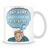 I'd Rather Be Playing Netball Customised Mug - Blue