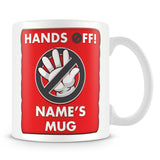 Personalised Name Mug – Hands Off Design – Red